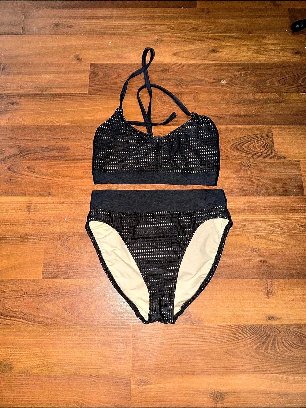 Black Geometric Bikini Set Like New